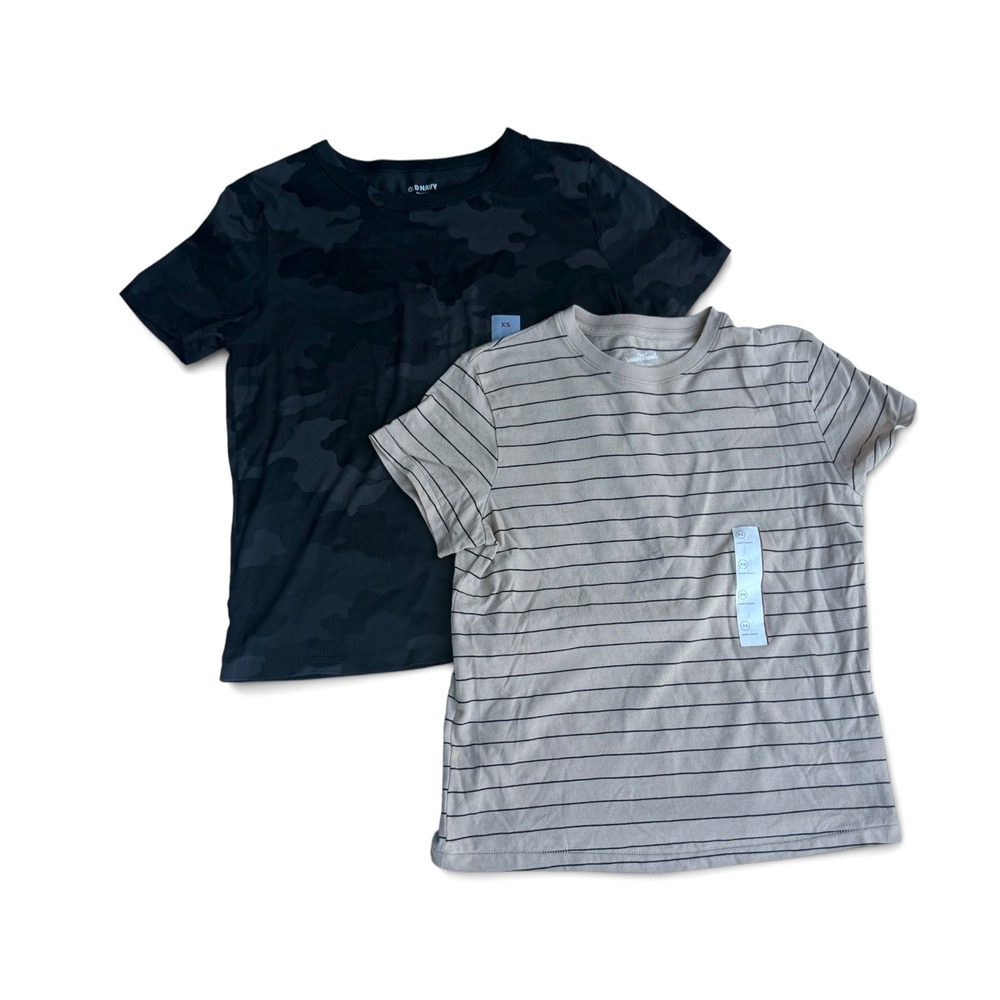 Old Navy Universal Thread T-Shirt Lot Women XS Black Camo Tan Striped NWT